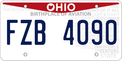 OH license plate FZB4090