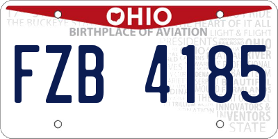 OH license plate FZB4185