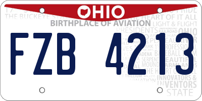 OH license plate FZB4213