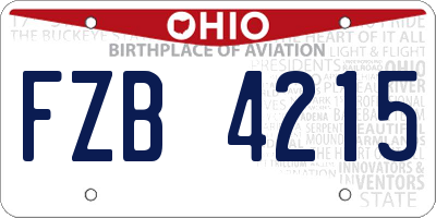 OH license plate FZB4215