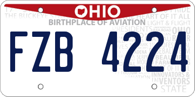 OH license plate FZB4224