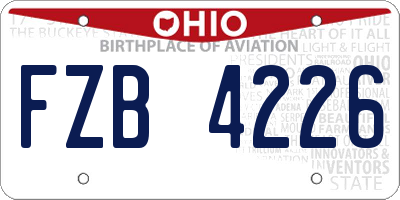 OH license plate FZB4226