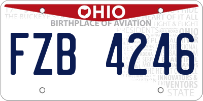 OH license plate FZB4246