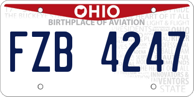 OH license plate FZB4247