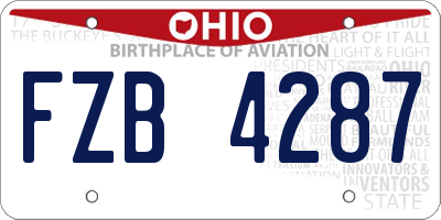 OH license plate FZB4287