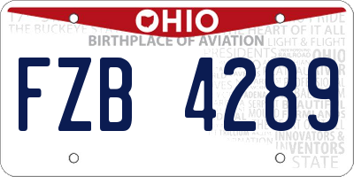 OH license plate FZB4289