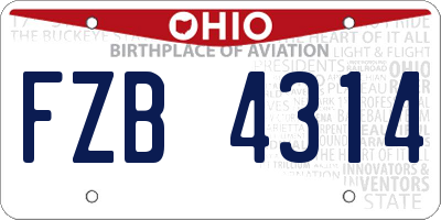 OH license plate FZB4314