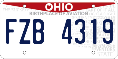 OH license plate FZB4319