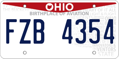 OH license plate FZB4354