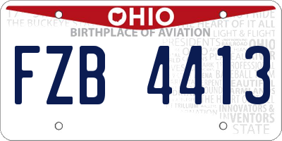 OH license plate FZB4413