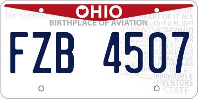 OH license plate FZB4507