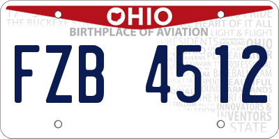 OH license plate FZB4512
