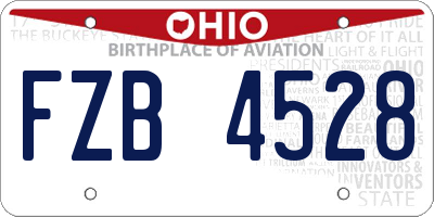 OH license plate FZB4528