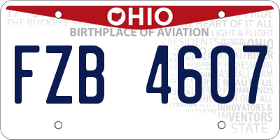 OH license plate FZB4607