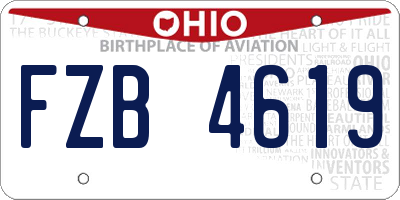 OH license plate FZB4619