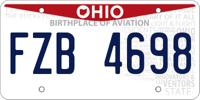 OH license plate FZB4698