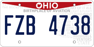 OH license plate FZB4738