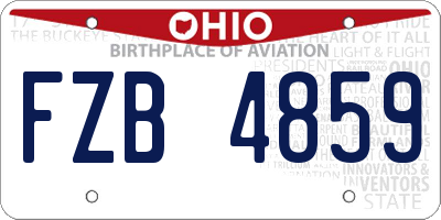 OH license plate FZB4859