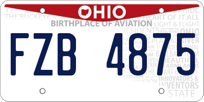 OH license plate FZB4875
