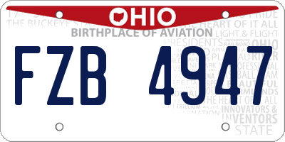 OH license plate FZB4947