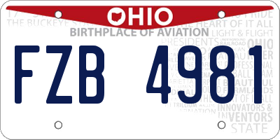 OH license plate FZB4981