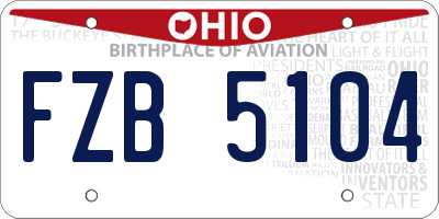 OH license plate FZB5104