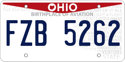 OH license plate FZB5262