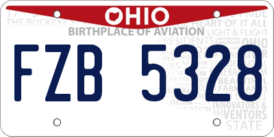 OH license plate FZB5328