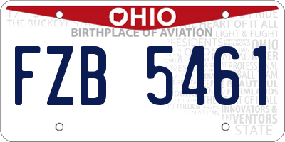 OH license plate FZB5461