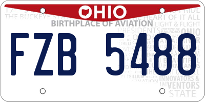 OH license plate FZB5488