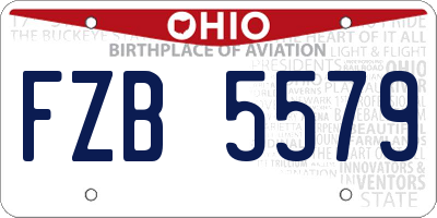 OH license plate FZB5579