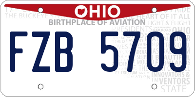 OH license plate FZB5709