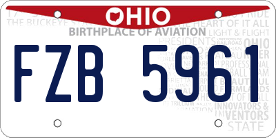 OH license plate FZB5961