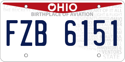 OH license plate FZB6151