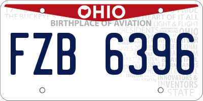OH license plate FZB6396