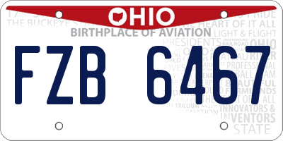 OH license plate FZB6467
