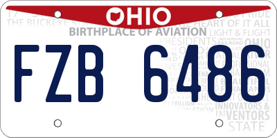 OH license plate FZB6486