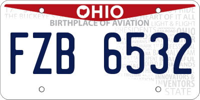 OH license plate FZB6532
