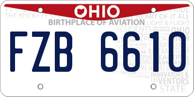 OH license plate FZB6610