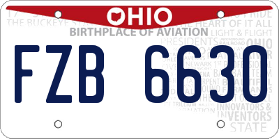 OH license plate FZB6630