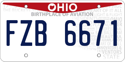 OH license plate FZB6671