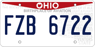 OH license plate FZB6722