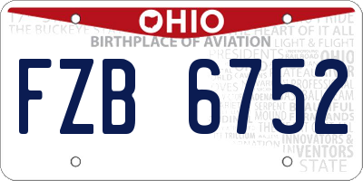 OH license plate FZB6752