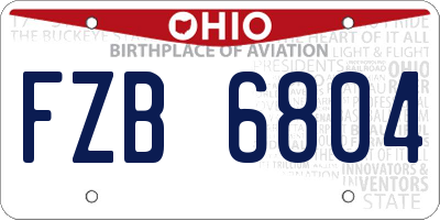 OH license plate FZB6804