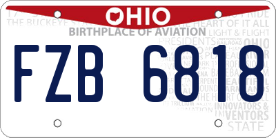 OH license plate FZB6818