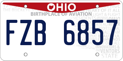 OH license plate FZB6857