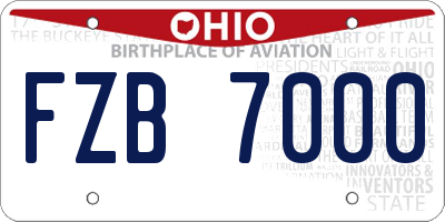 OH license plate FZB7000