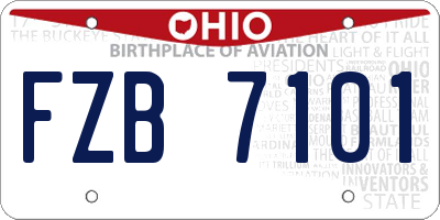 OH license plate FZB7101