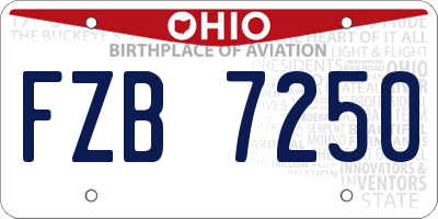 OH license plate FZB7250