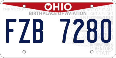 OH license plate FZB7280